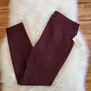 Michael Kors Stretchy Pull On Burgundy Leggings